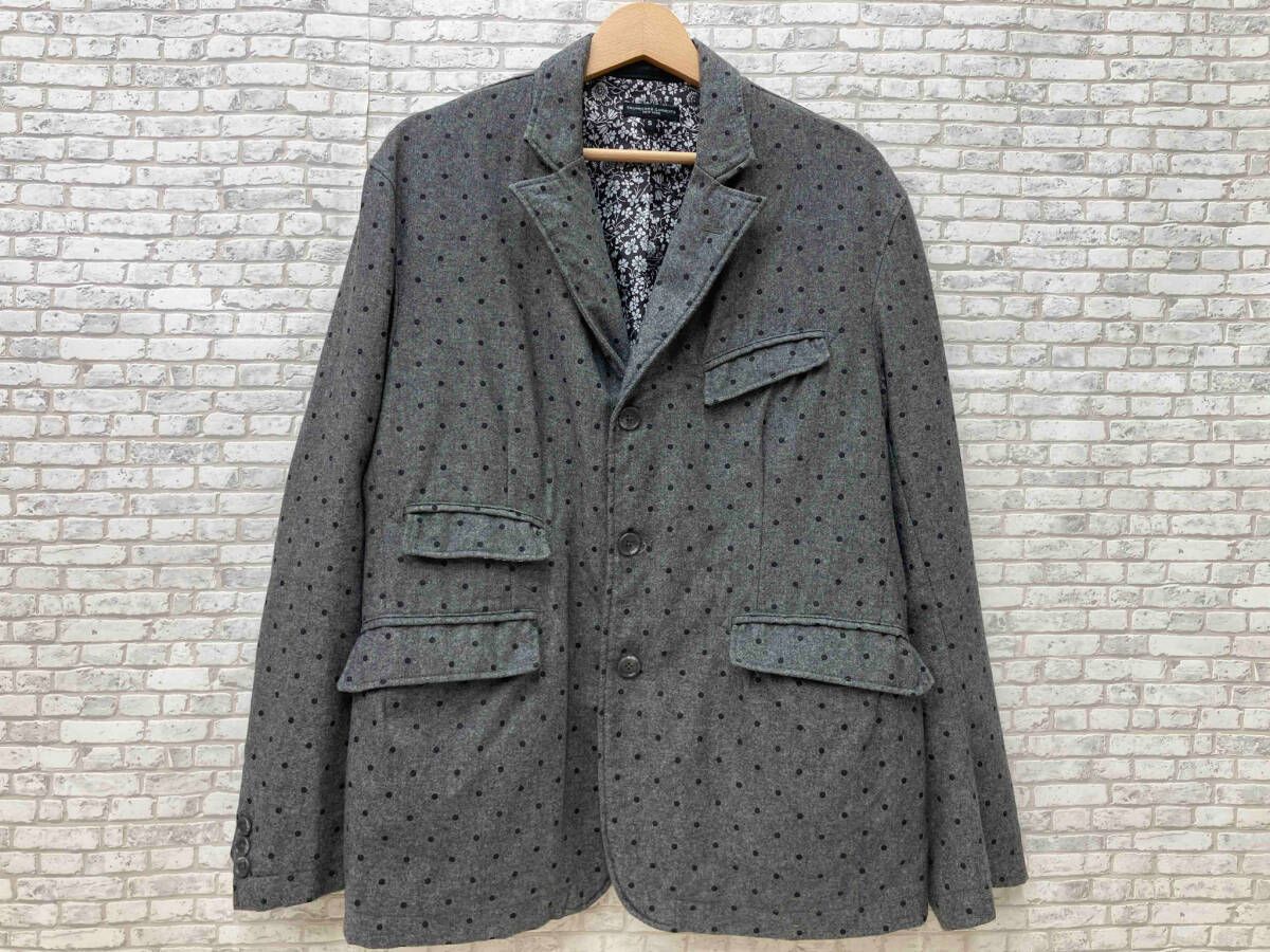 ENGINEERED GARMENTS エンジニアドガーメンツウール カシミヤ テーラードジャケット サイズS ドット柄 グレー×ブラック