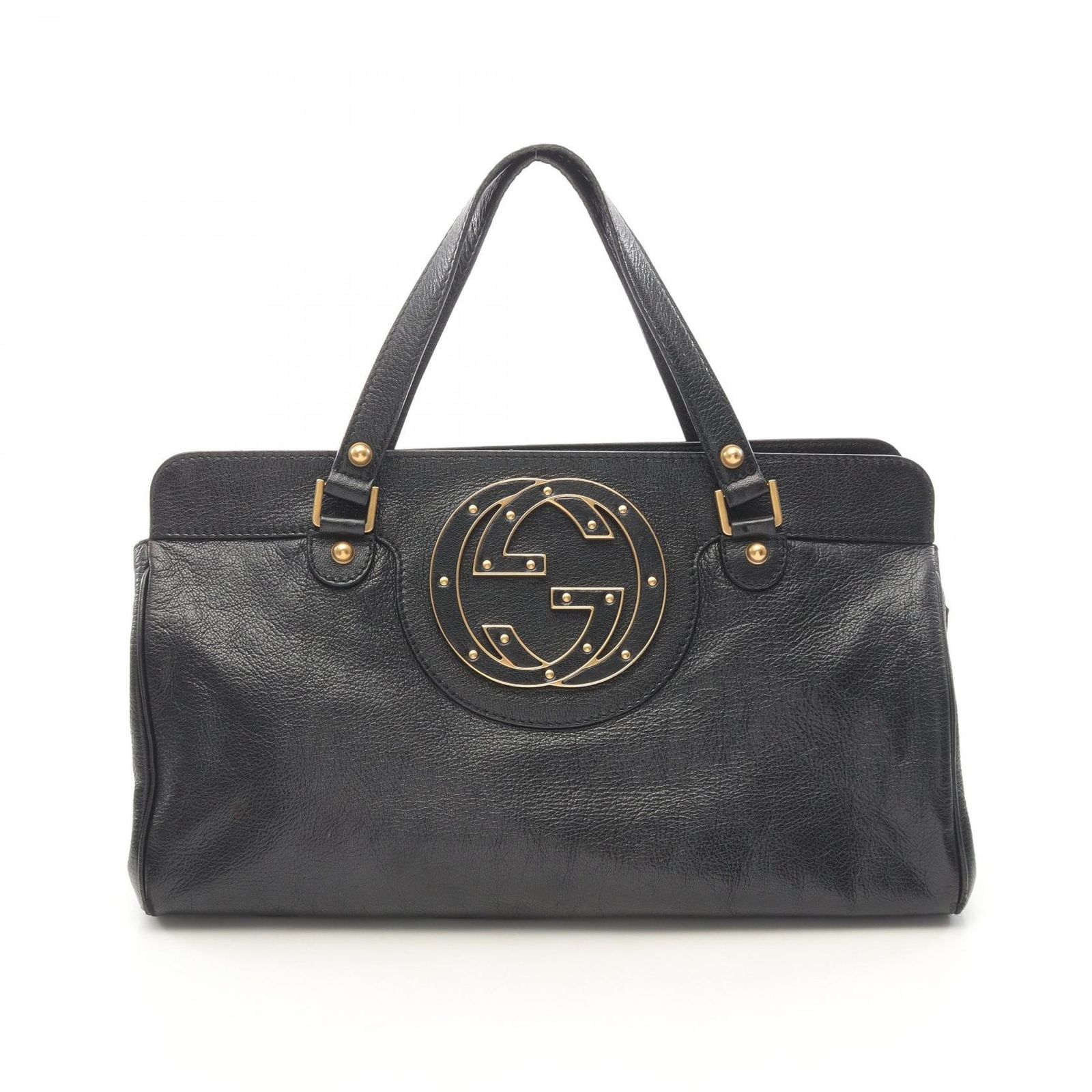 グッチ インターロッキングG ブロンディ ハンドバッグ レザー 黒 グッチ GUCCI ハンドバッグ ブロンディ インターロッキングG