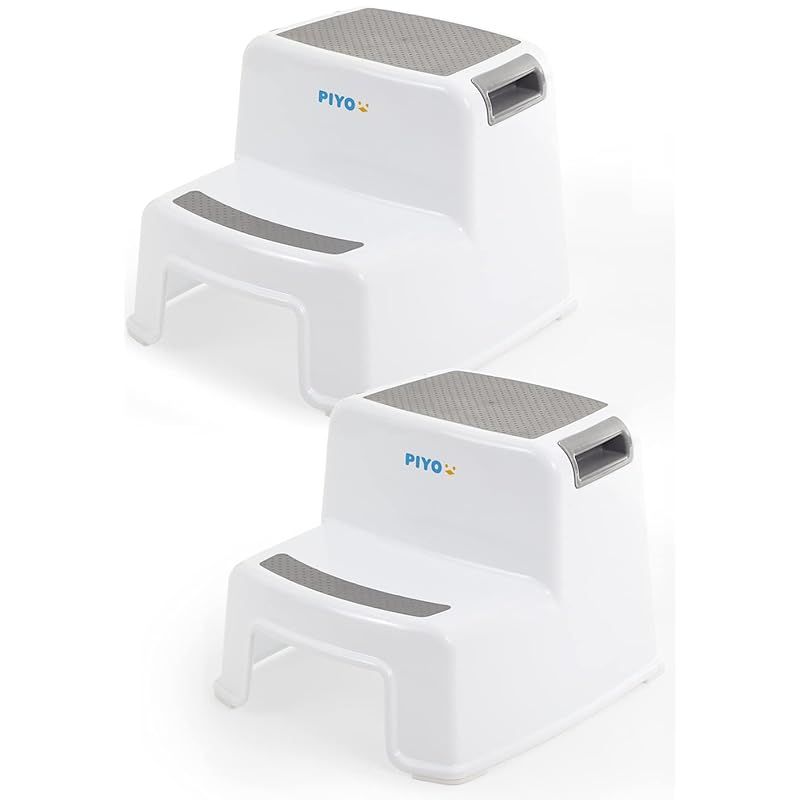 ピヨ(PIYO) 踏み台 2台セット 子供 2段 ステップ トレーニング 滑り止め付 幼児 (グレー) 0