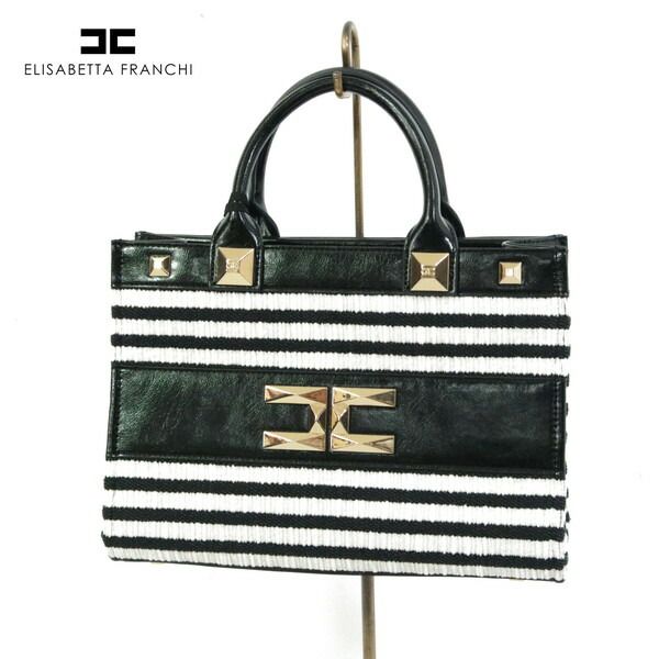 80 OFF エリザベッタフランキ ELISABETTA FRANCHI バッグ EOT1113 ブラック ホワイト レディース ハンドバッグ ショルダーバッグ 2wayバッグ バイ