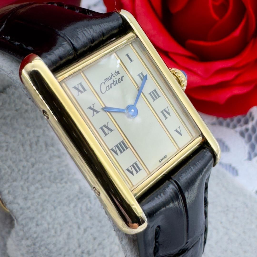 Lーエルー正規ブランド店✨極上美品✨ カルティエ マストタンクSM クォーツ  腕時計 専用箱付き
