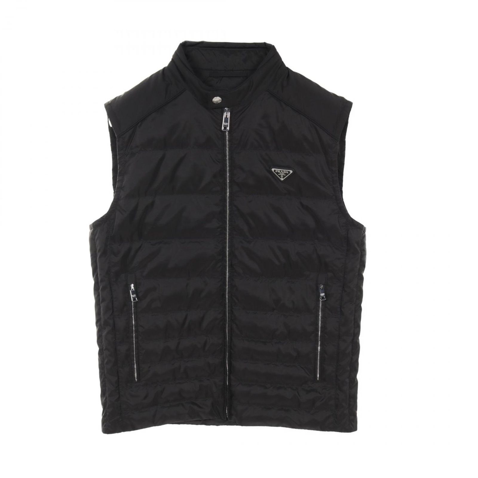 PRADA　プラダ　ダウンベスト　サイズ38 PRADA ダウンベスト ブラック 38 中古・古着通販】PRADA (プラダ