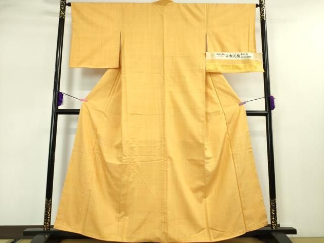 平和屋本店■極上　紅花紬　米沢　伝統工芸品　草木の色　米沢　白根沢謹製　証紙付き　逸品　未使用　DZAA5233kh5 平和屋本店□極上 紅花紬 米沢 伝統工芸品 草木の色 米沢 白根沢謹製