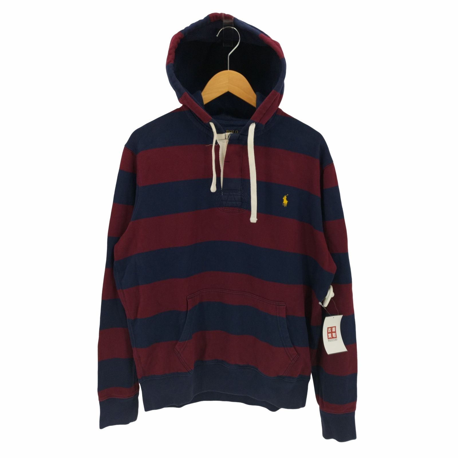 ポロラルフローレン POLO RALPH LAUREN ポニー刺繍 ボーダー ラガー プルオーバーパーカー メンズ import：L 