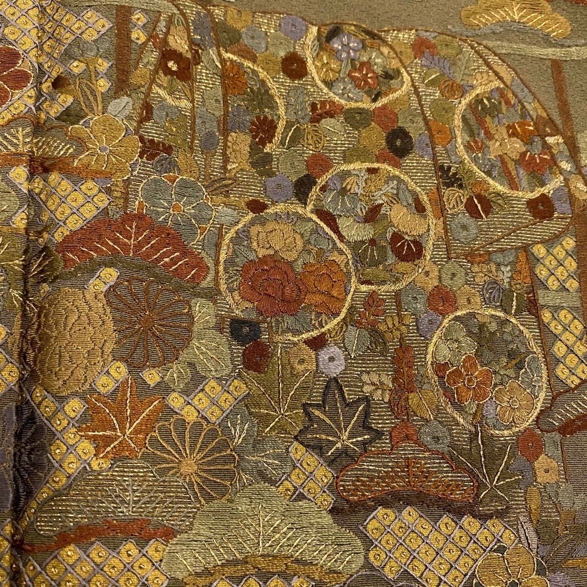 レディース 訪問着 身丈163.5cm 裄丈66.5cm M 袷 誰が袖 笠松 刺繍