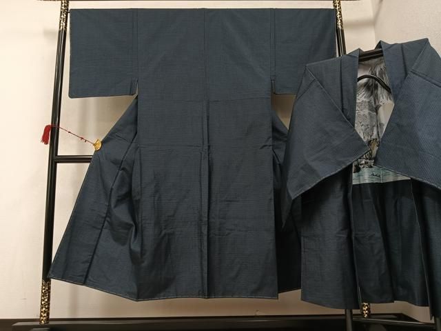 平和屋着物●男性 本場大島紬 アンサンブル 100亀甲 総詰め 正絹 AABC0641ph