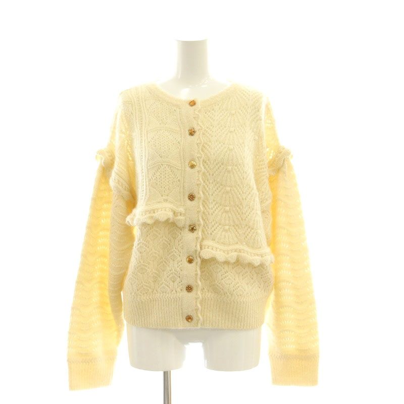 ミュベール muveil 24AW ラメパッチワークカーディガン ニット 金