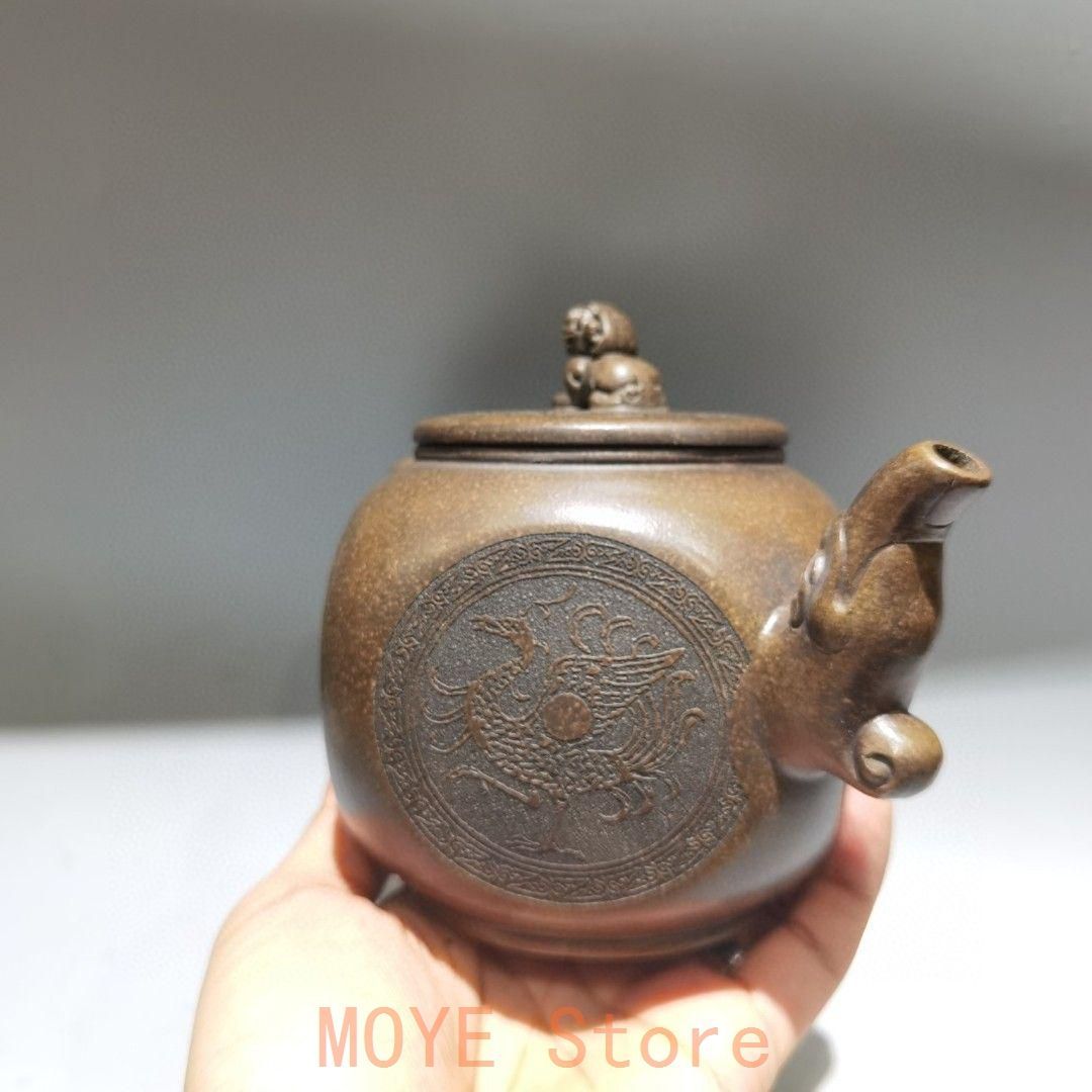 宜興 紫砂壷 四大神獣茶壺 煎茶道具 工芸品 置物 - メルカリ