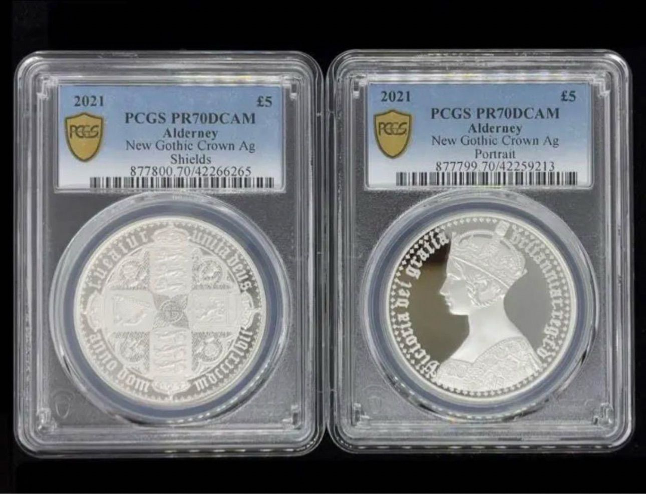 オルダニー ニューゴシッククラウン銀貨 PCGS 最高鑑定品 