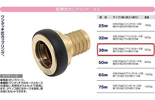 新着商品】セフティー3 町野式カップリング メス ワンタッチ式 38mm