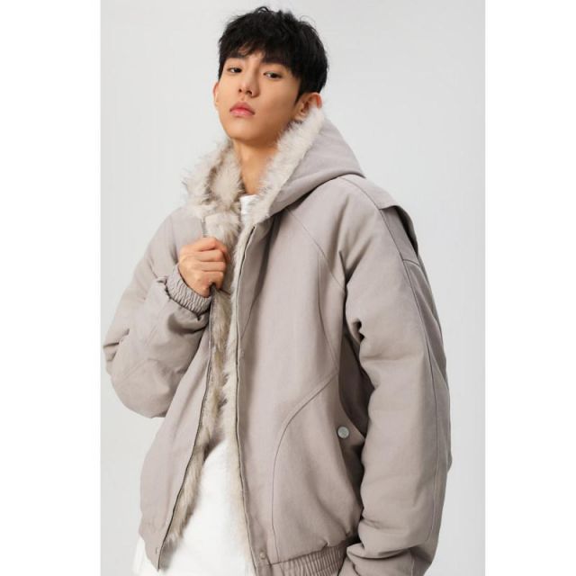 春 コーデ メンズ 用 服 シンプル ファッション オシャレ 大人 かっこいい 大きいサイズ ストリート 紳士服 綿 ジャケット アメリカン クリーン フィット ファー コート