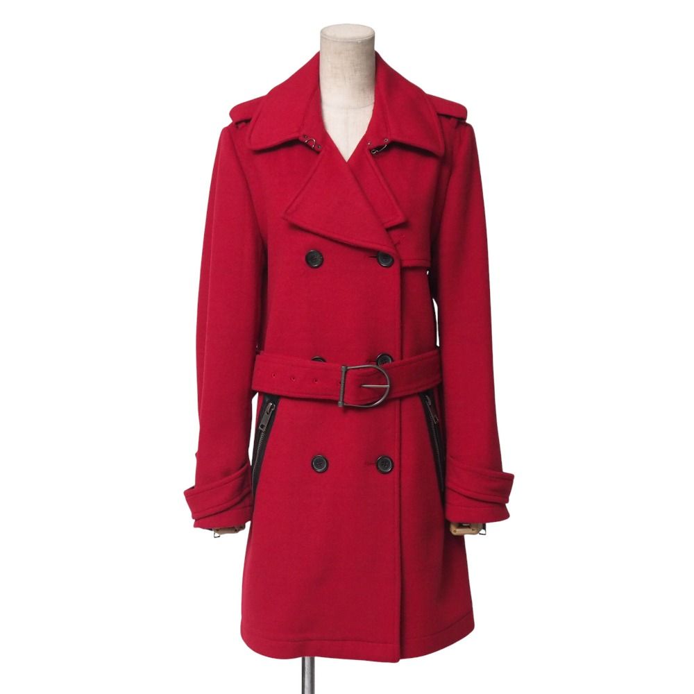 BURBERRY バーバリー トレンチコート サイズ42 裏地 チェック ベルテッド ダブルブレスト ロングコート カシミヤ混 ウール ブランド古着 20251021|RA6202