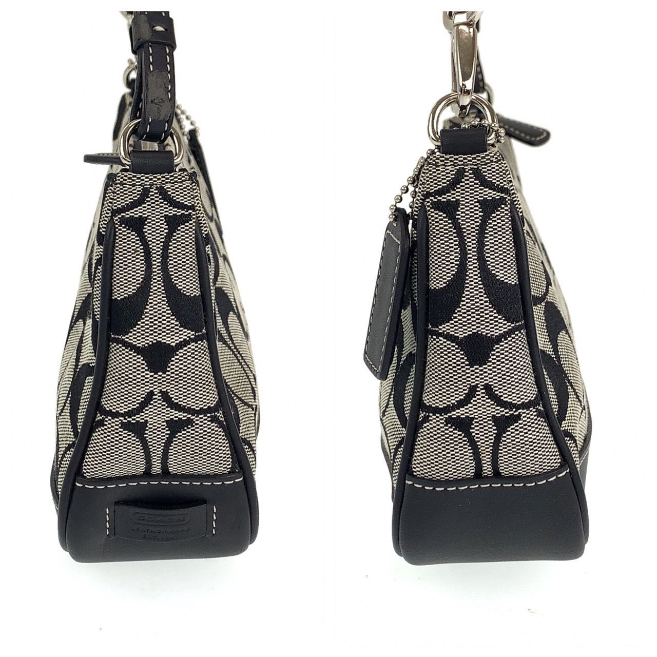 コーチ ハンドバッグ シグネチャー ブラック COACH コーチ シグネチャー ブラック 黒 シルバー金具 キャンバス