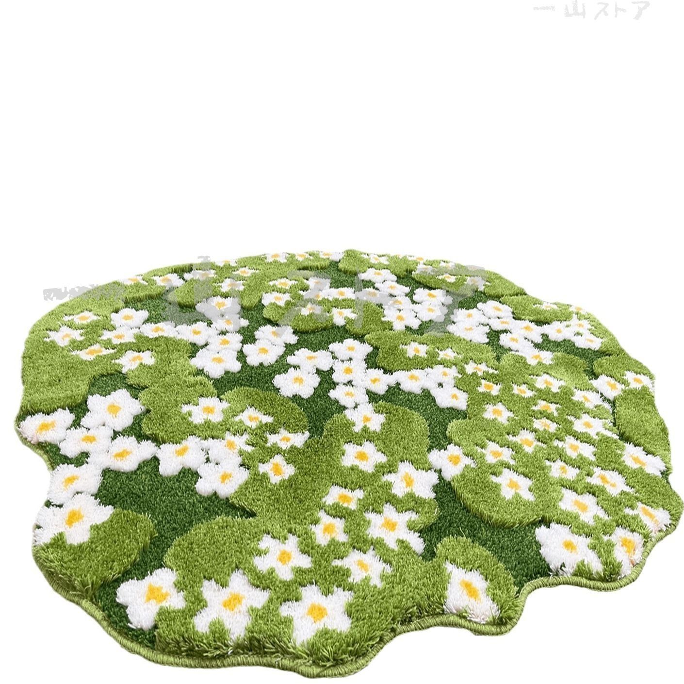 ここでご注文へようこそ! ラグ カーペット マット 草原に白い花々 立体的パイル 吸水性 速乾性 滑り止め加工 マイクロファイバー 洗える フロア キッチン バス 玄関 友情