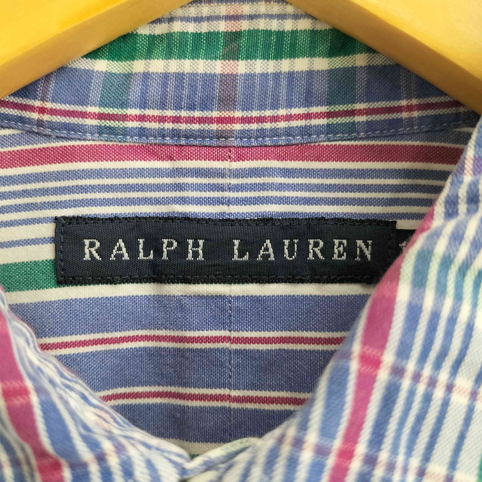 ラルフローレン 極美品 stripe L/S shirt 袖ポニー ラルフローレン RALPH LAUREN 袖ポニー刺繍 カラフルストライプ