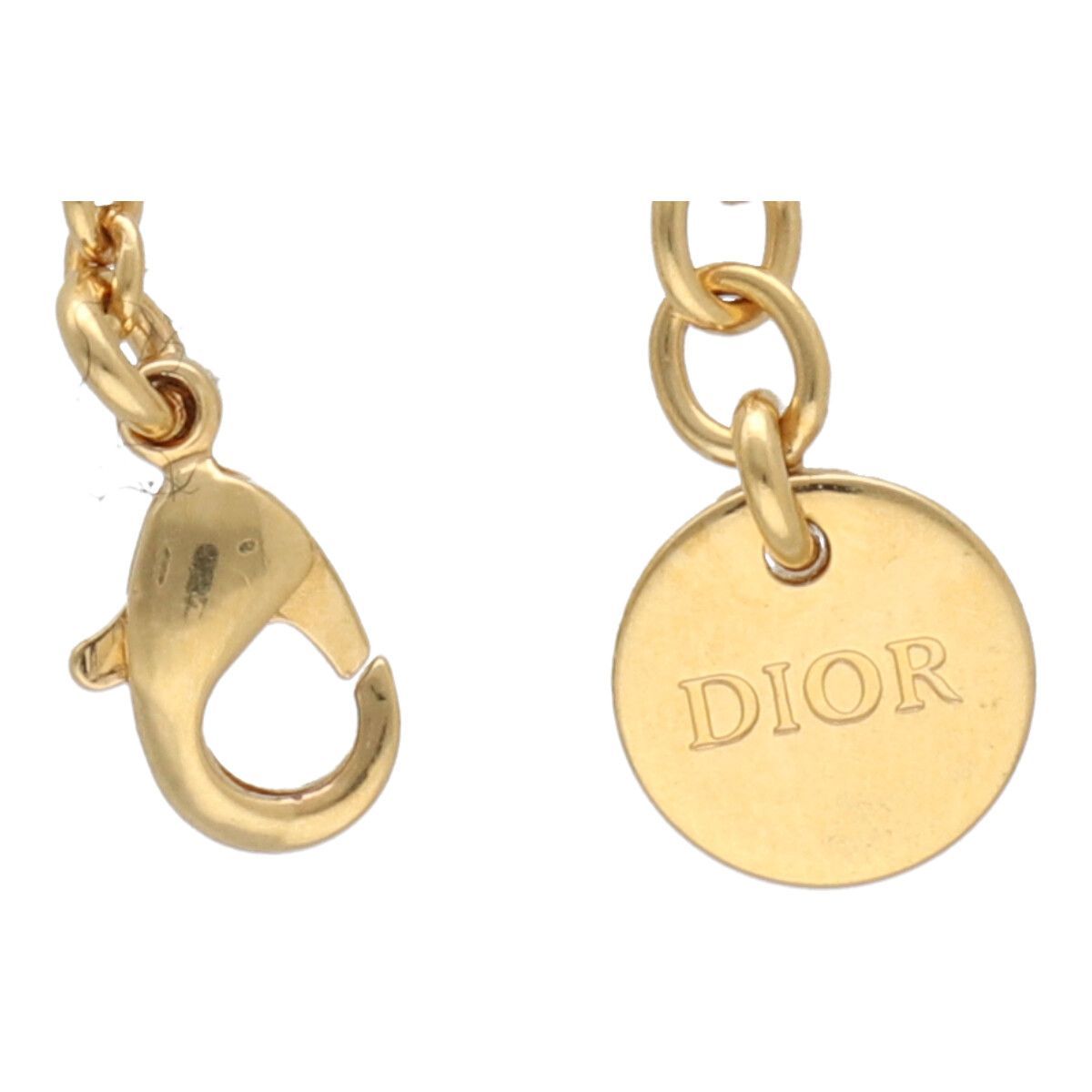 特価 Dior チェーン ブレスレット シルバー ラインストーン ロゴ 中古