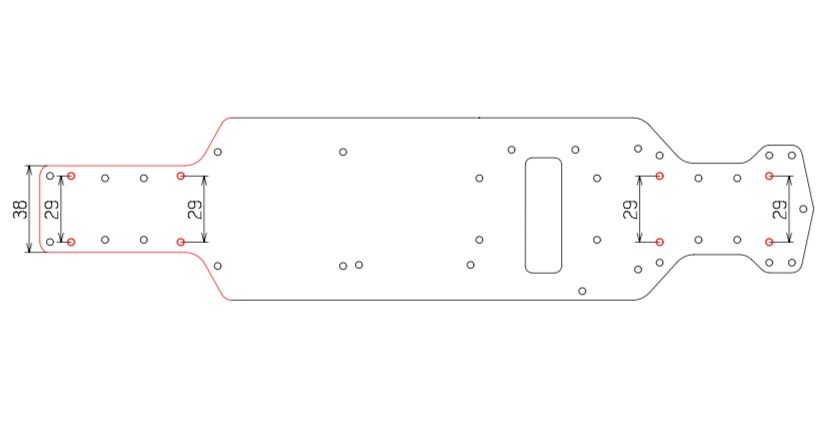 D-Like 製用　サスマウント逆付け　特注シャーシ 2.5㎜ 蕨山Carbon