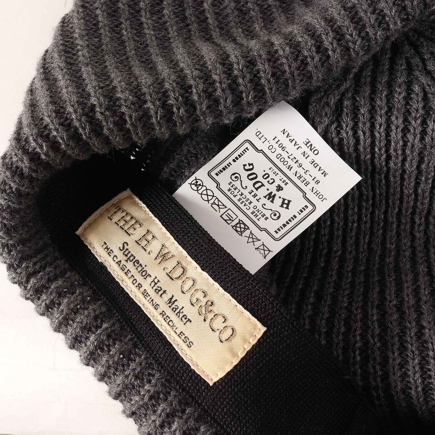 H.W. DOG & CO. ニット帽 ブルーグレー ONE THE H.W.DOG&CO./ザエイチダブリュードッグアンドコー/DOG WATCH