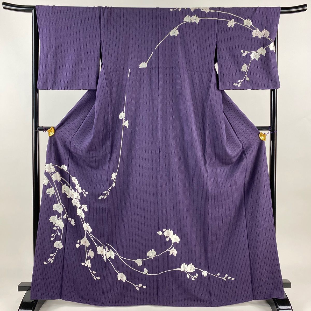 訪問着フルセット　長嶋成織物　袷　身丈169.5cm 正絹小紋レンタルフルセット「扇に四季花総柄」 | レンタル着物