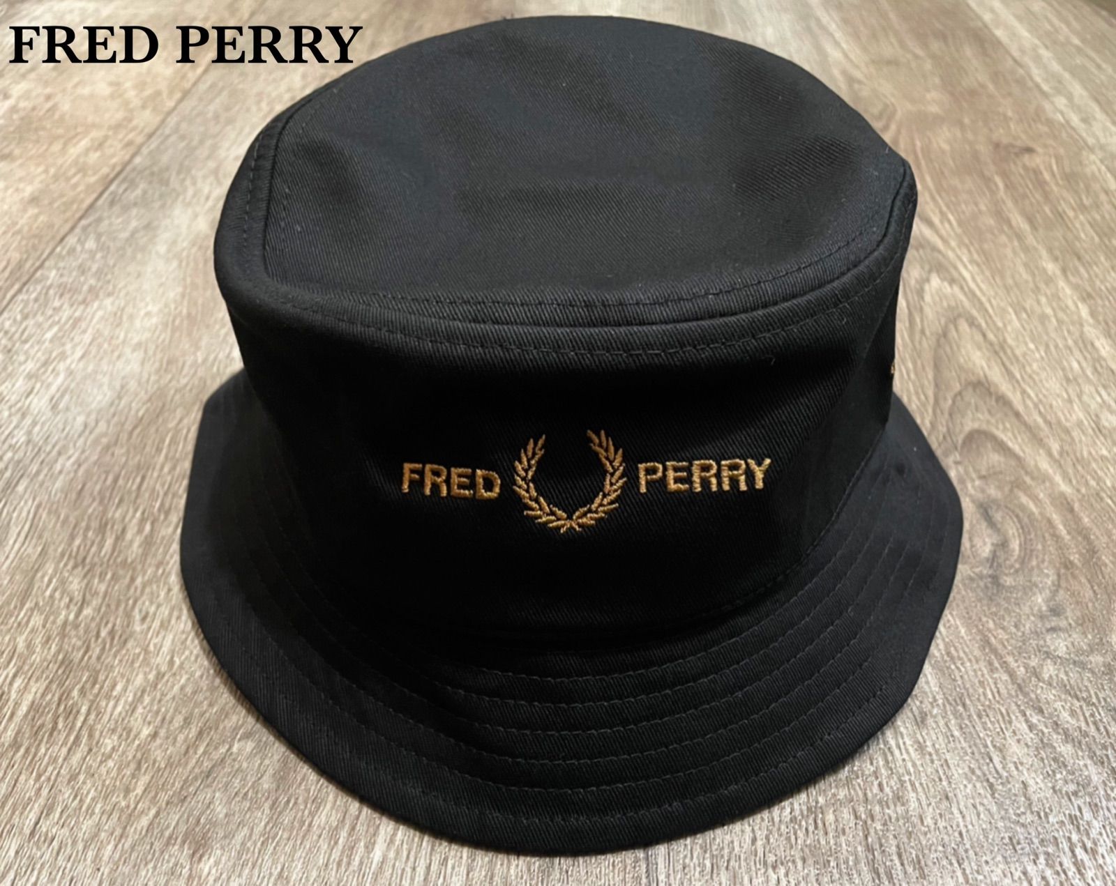 英国買付品】FRED PERRY point logo black cap www.krzysztofbialy.com