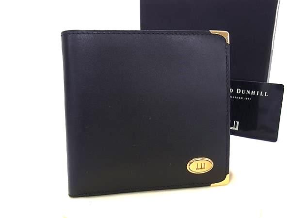 dunhill ダンヒル オックスフォード レザー 二つ折り 財布 ウォレット 札入れ 小銭入れ メンズ ブラック系 BP1131