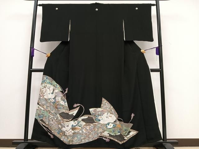 190★豪華正絹黒留袖9枚（花柄/鶴/刺繍/駒刺繍など）★美品着用着物リメイク★ 楽天市場】黒留袖 レンタル フルセット ＜金駒刺繍花車に鶴