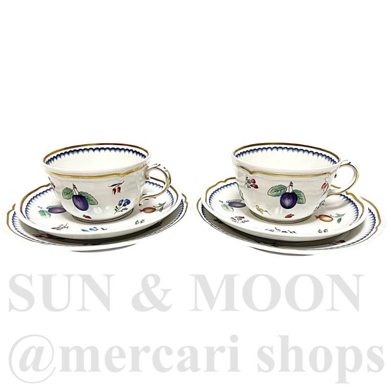 リチャードジノリ イタリアンフルーツ カップ-ソーサー デザートプレート 2セット TD2510-2