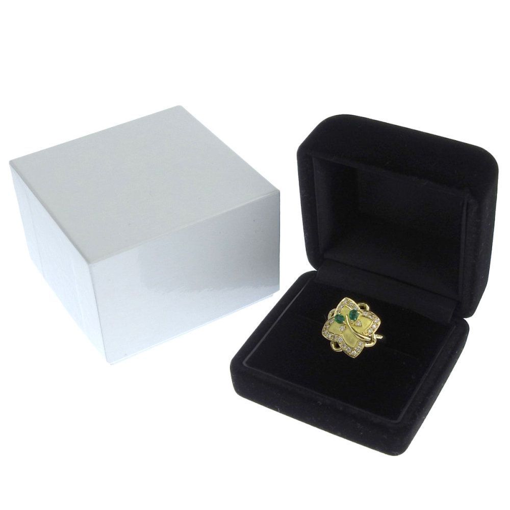 返品OK】合計0.28ct 天然エメラルド リング 12.5号 K18YG 合計0.40ct