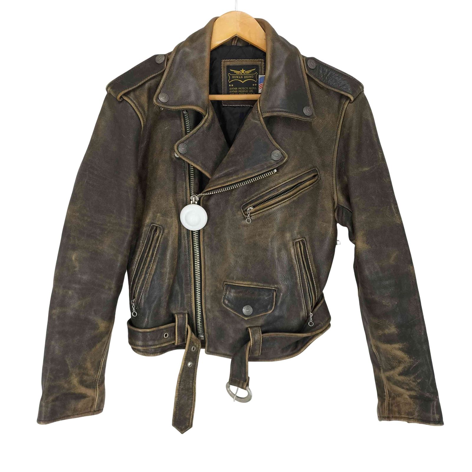 ユーズドフルギ USED古着 USA製 COW Leather カウレザー ダブル  