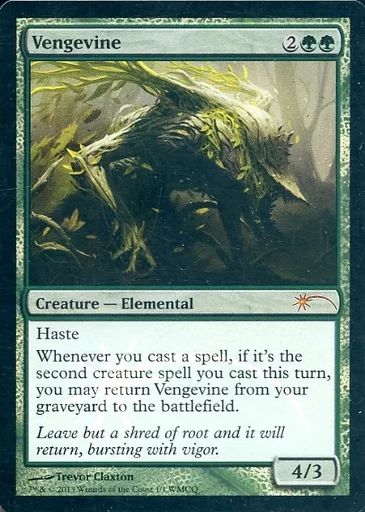マジック：ザ・ギャザリング - MTG  FOIL vengevine 2DX 英4枚 中古】マジックザギャザリング [P]：【FOIL】Vengevine/復讐蔦