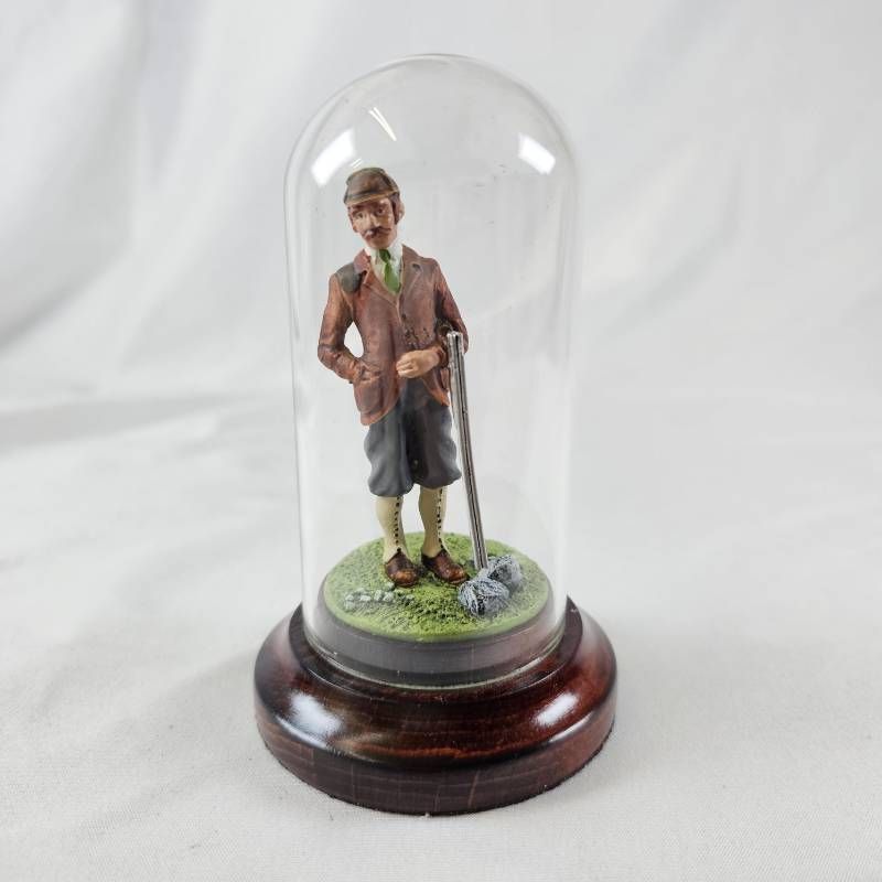 1988年製 英国ヴィンテージ ファインアートミニチュア ハンター ガラスドーム付