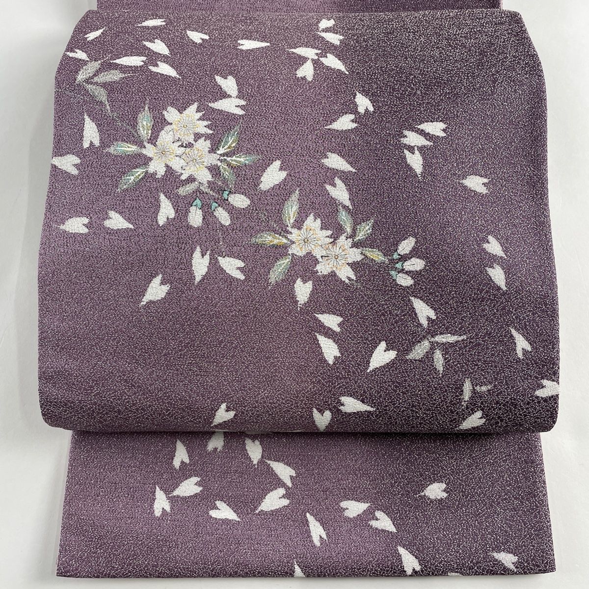 袋帯 名品 落款あり 物凄く リバーシブル 能州紬 ますいわ屋 花 花びら 
