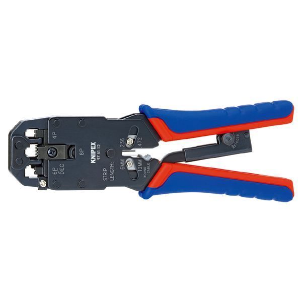 KNIPEX クニペックス ウエスタンプラグ圧着ペンチ 4 6 8ピン コンフォート 全長200mm パック入 9751-12SB