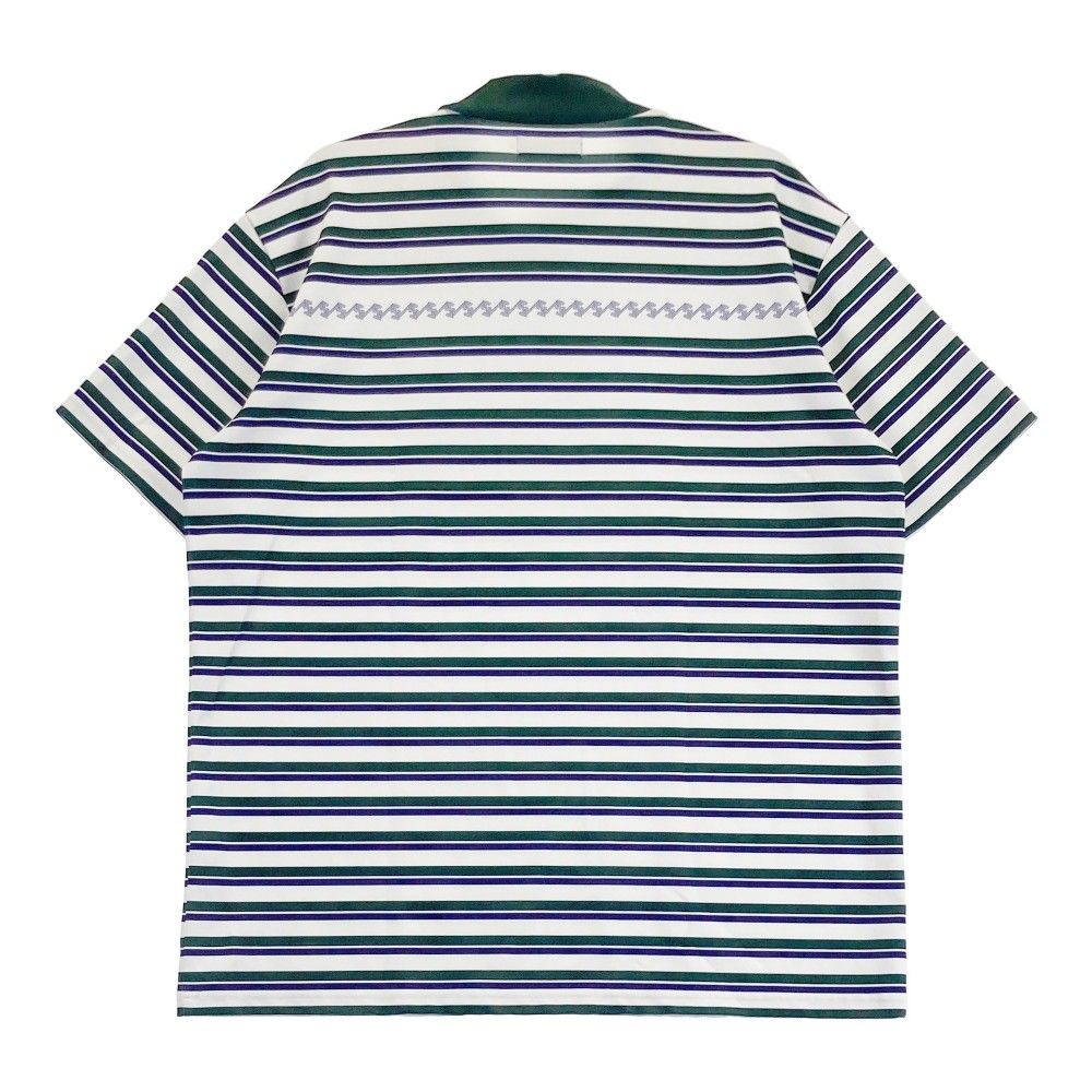 サイズ：XXL RESURRECTION レザレクション 2023年モデル ハイネック 半袖Tシャツ ボーダー柄 グリーン系 [240101437636] ゴルフウェア メンズ ストスト サイズ：XXL RESURRECTION レザレクション 2023年モデル