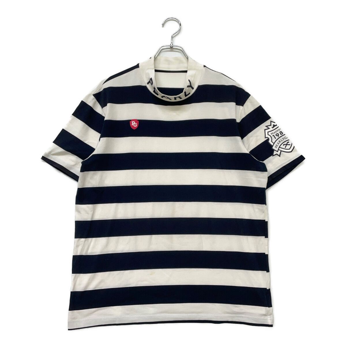PEARLY GATES パーリーゲイツモックネック半袖シャツサイズ6 中古 メンズ パーリーゲイツ PEARLY GATES 半袖シャツ 6(LL) 白