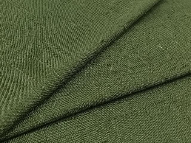 平和屋着物▽男性 真綿紬 単衣 老竹色 証紙付き 正絹 AABB2478jh