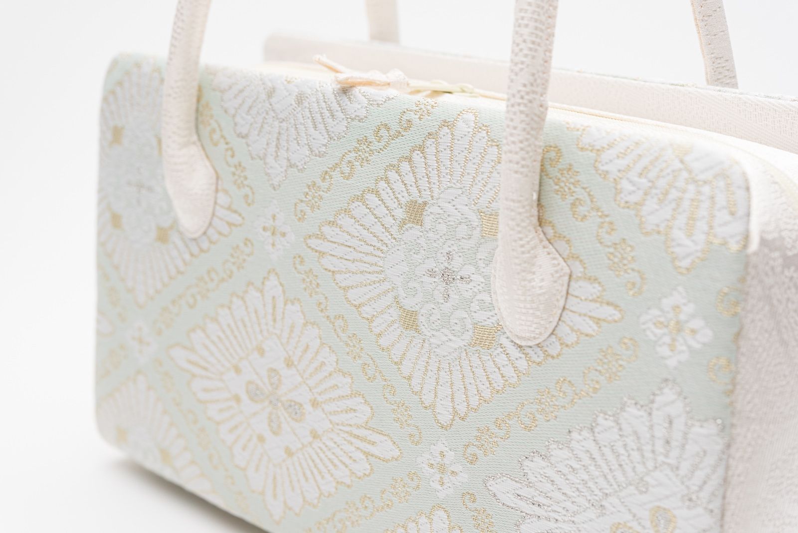 利休バッグ 白梅 ミントグリーン 菱華紋 - メルカリ