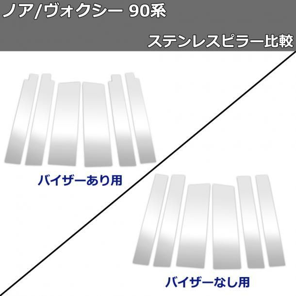 新型 ノア ヴォクシー ランディ 90系 ステンレスピラー＆ドアモール 