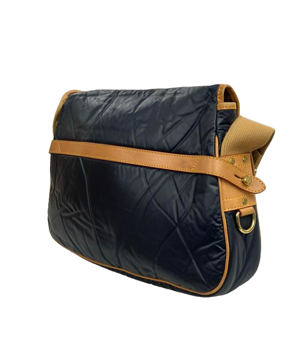 HUNTING WORLD ハンティングワールド レザー ロゴ金具 ショルダーバッグ 黒