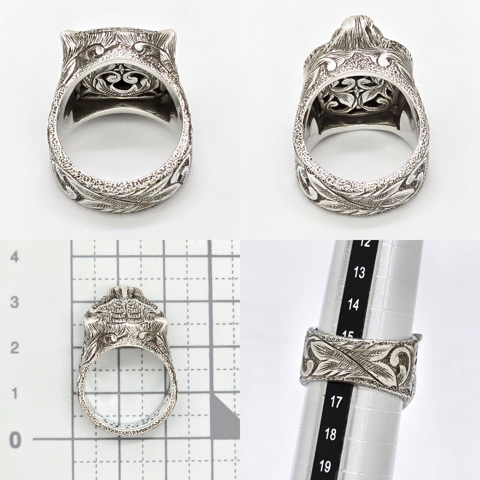 GUCCI グッチ 524585 ガーデン キャットヘッド リング 17 約16号