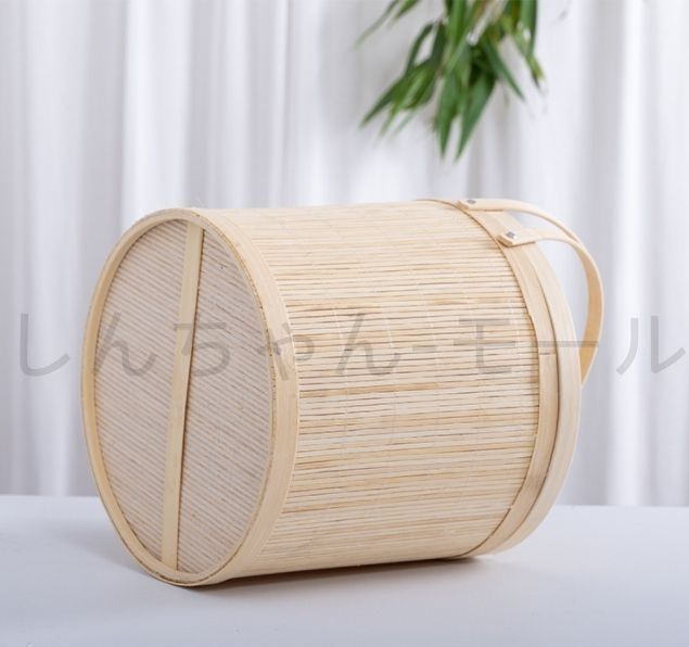 新品・未使用】 竹製 茶器 收納 茶盒 水果籃 提籃籠 竹編細工籠