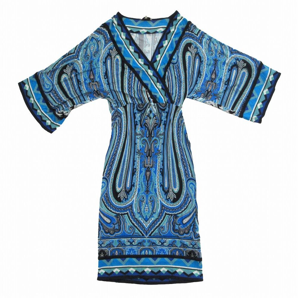 エトロ ETRO カシュクールワンピース ストレッチ ペイズリー レーヨン