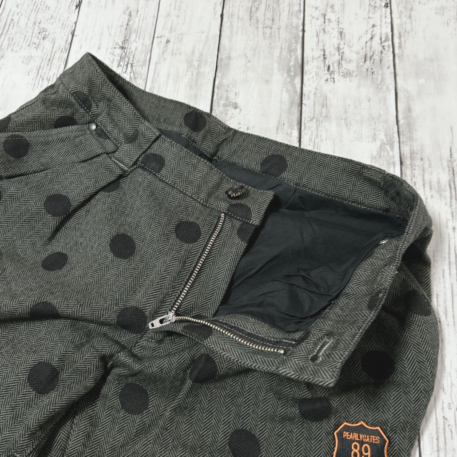 【値下げしました】新品 パーリーゲイツ ドット×ロゴ柄パンツ レディース S セール・アウトレット】アートピケ ドット×ロゴ柄パンツ