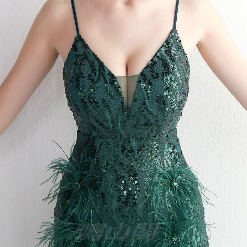 ロングドレス ダークグリーン