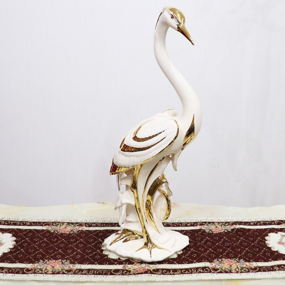 陶器 動物 サギ 置物 イタリア製 AHURA 白鳥