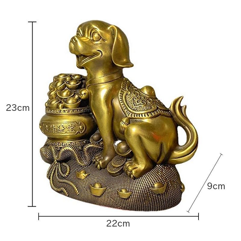 Amazon.com: Large Pure Brass Zodiac Gold Ingot Dog Statues