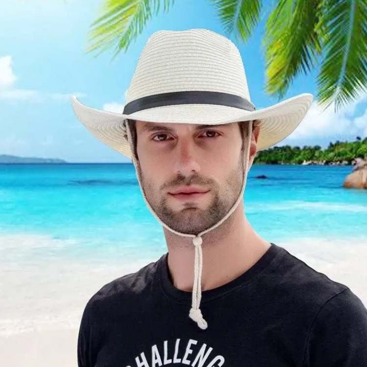 ギフト 折りたたみ つば広 麦わら帽子 ベージュ 中折れ帽