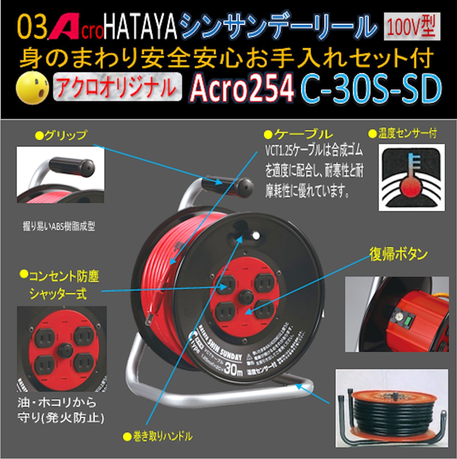 Acro254&HATAYAシンサンデーリールC-30S - メルカリ