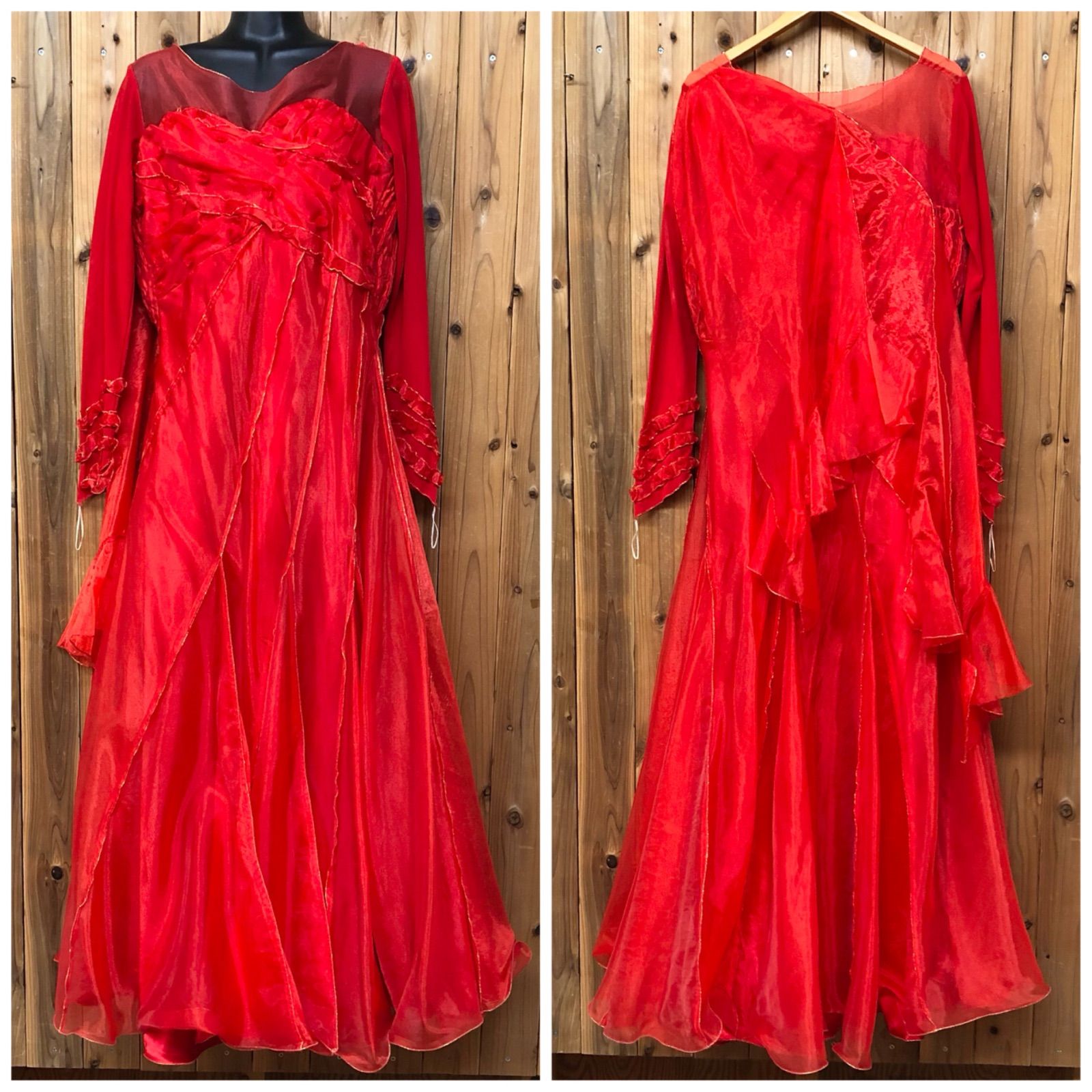 prima boutique フラメンコ衣装 長袖 ロングスカート フレア