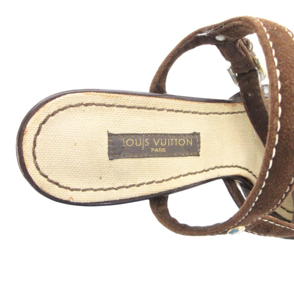 ルイヴィトン スエードヒール size37 ルイヴィトン LOUIS VUITTON サンダル ヒール ストラップ